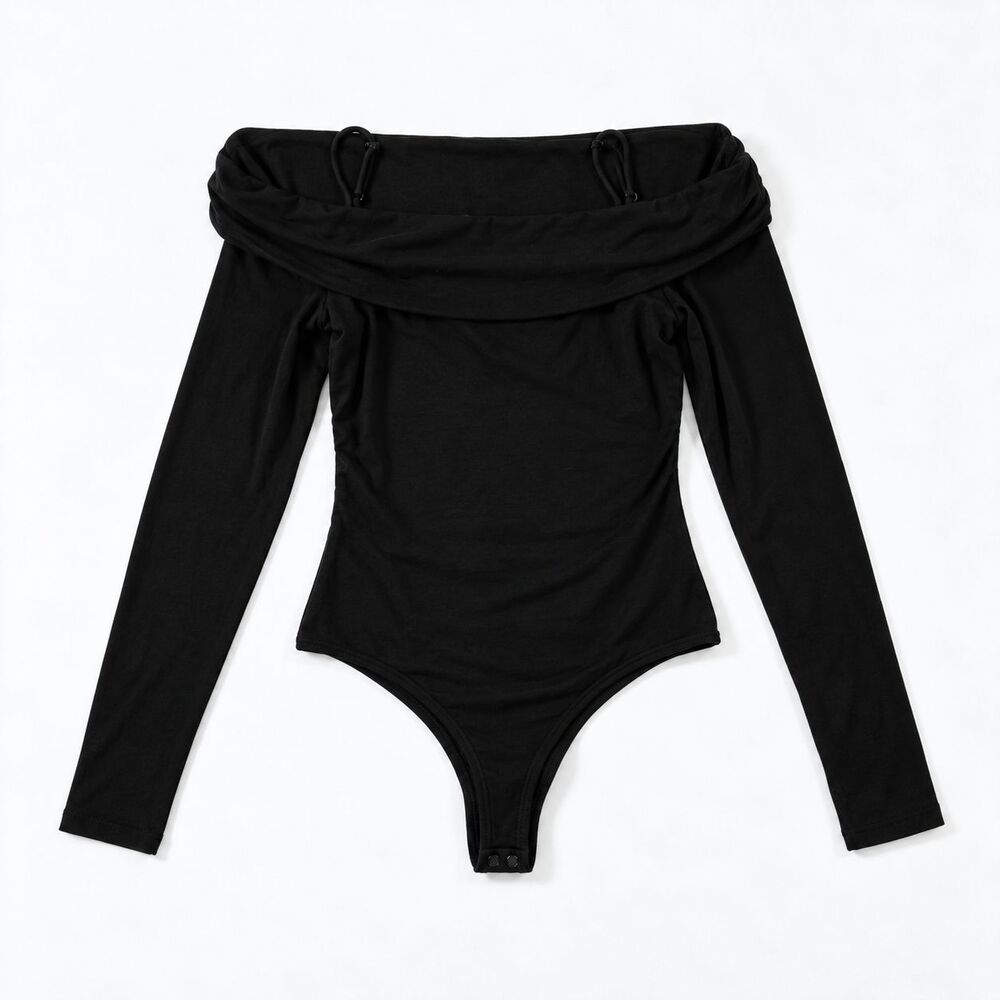 GUESS Women’s Bodysuit Black Size Small Fitted Stretch Casual Going Out Top